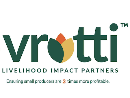 The Vrutti logo includes a stylized plant as the letter "u"