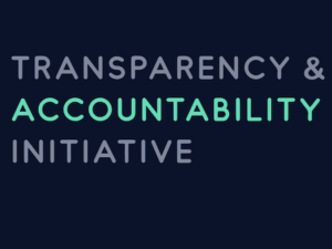 "Transparency and Accountability Initiative" is written on a dark background.